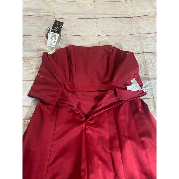 NWT David's Bridal Women's Apple Red Sleeveless Bridal Bridesmaid Dress - 16 - Picture 10 of 10